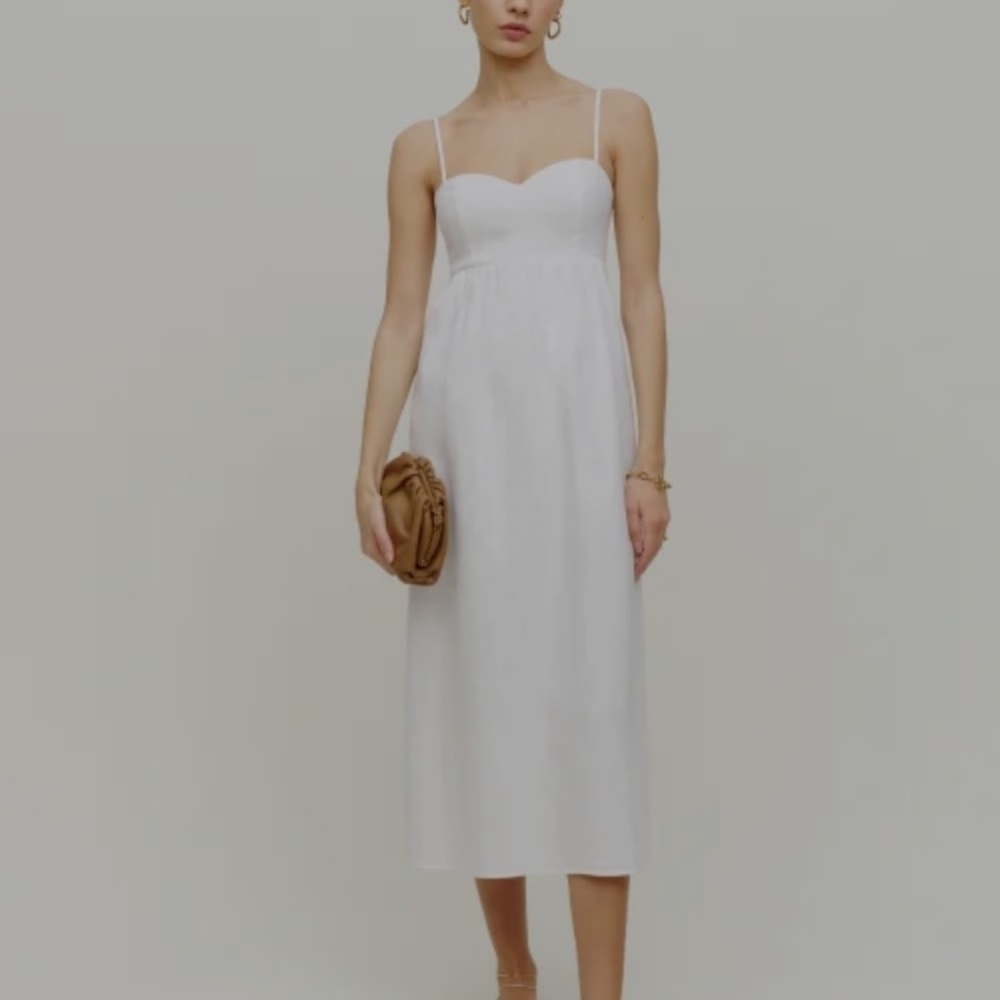 Reformation Odette Linen Dress - Gem Reformation Odette Linen Dress - Gem